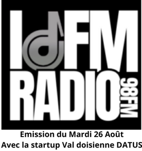 Logo radio IDFM 98, interview sur l'entrepreneuriat dans le Val d'Oise avec DATUS