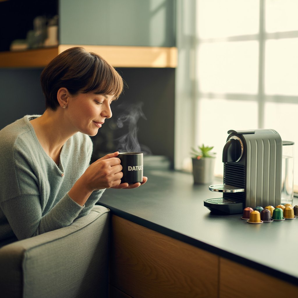 DATUS Capsules à domicile : savourez une boisson saine pour vos rituels quotidiens. Parfaite pour un réveil doux ou une soirée sereine, sans les effets de la caféine.