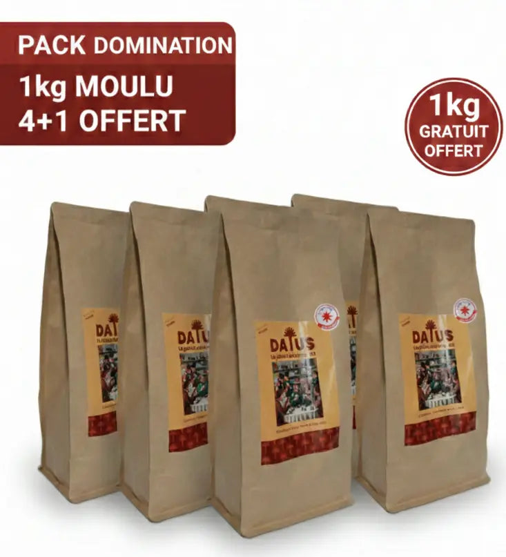 Pack famille (4+1 Offert) – DATUS moulu: Alternative Café Noyaux de Dattes