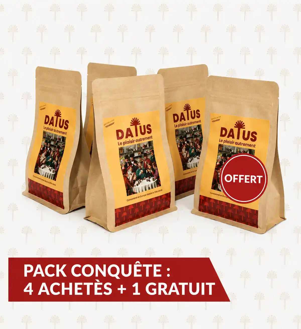 Pack Famille DATUS 4+1 Offert | DATUS Moulu aux noyaux de dattes, naturellement sans caféine